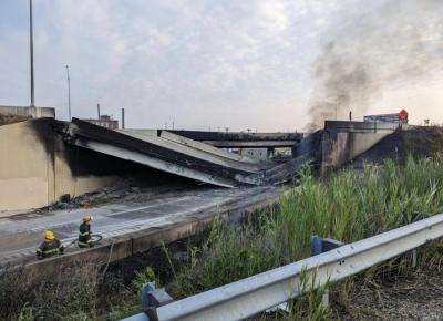 Photo Caption: The driver of a tractor-trailer hauling gasoline lost control on an off-ramp and flipped the tanker truck on its side in a <a href="https://apnews.com/article/philadelphia-interstate-i95-highway-collapse-fire-a90c5e3dd85de025050229bb6a37b780">wreck</a> that set it afire and destroyed a section of the East Coast’s main north-south highway (Posted on 06/12/23News Source <a href="https://www.wbaltv.com/article/crash-shuts-down-i-695-delays-expected/44170187?utm_medium=email&utm_campaign=Email%20-%20Local%20Breaking%20News&utm_source=6486f5b83d40a3e5c250e87f47dc1a0f&brzu=4bedfa0fc01cab2012b61f9e7f28d916feaa1605ef048ea85c08cfb2ab421bb0&lctg=5e7a3b5359724418ec36e234">WBAL TV</a><a href="https://www.baltimorejewishlife.com/news/print.php?ARTICLE_ID=164788">  Printer Friendly</a><a href="https://www.baltimorejewishlife.com/news/news-detail.php?SECTION_ID=1&ARTICLE_ID=164788#disqus_thread"></a>Interstate 95 Closed Indefinitely In Philadelphia After Collapse By: WBAL TV (Photo Credit: Philadelphia OEM))